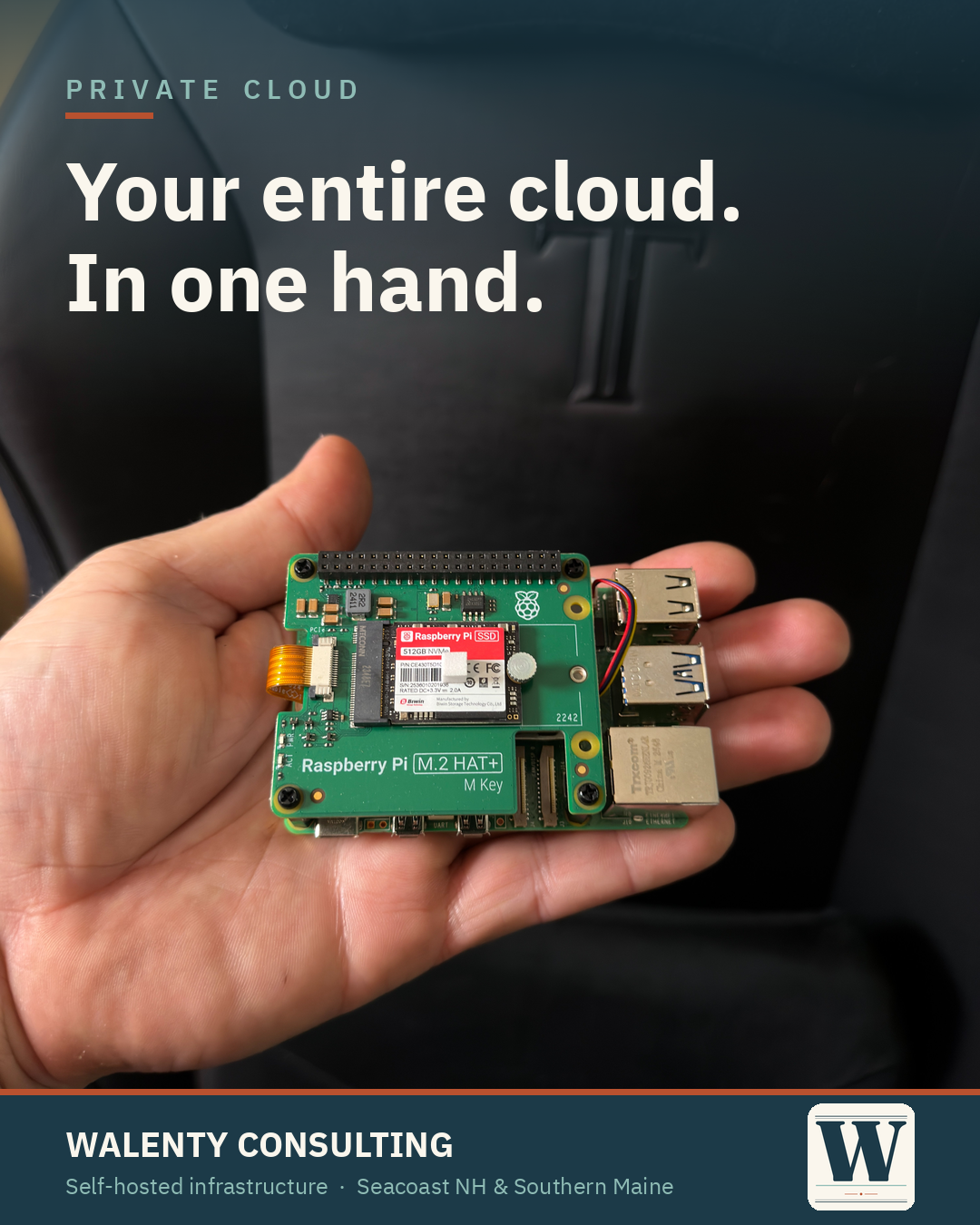A complete self-hosted private cloud held in one hand
